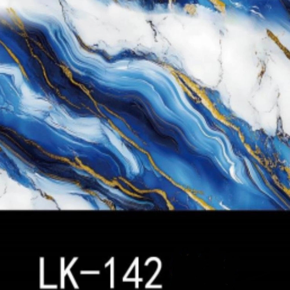 Trade Shop - Pannello Adesivo Effetto Marmo Venature Oro Blu 120x300cm Pareti Paraschizzi Stanza -