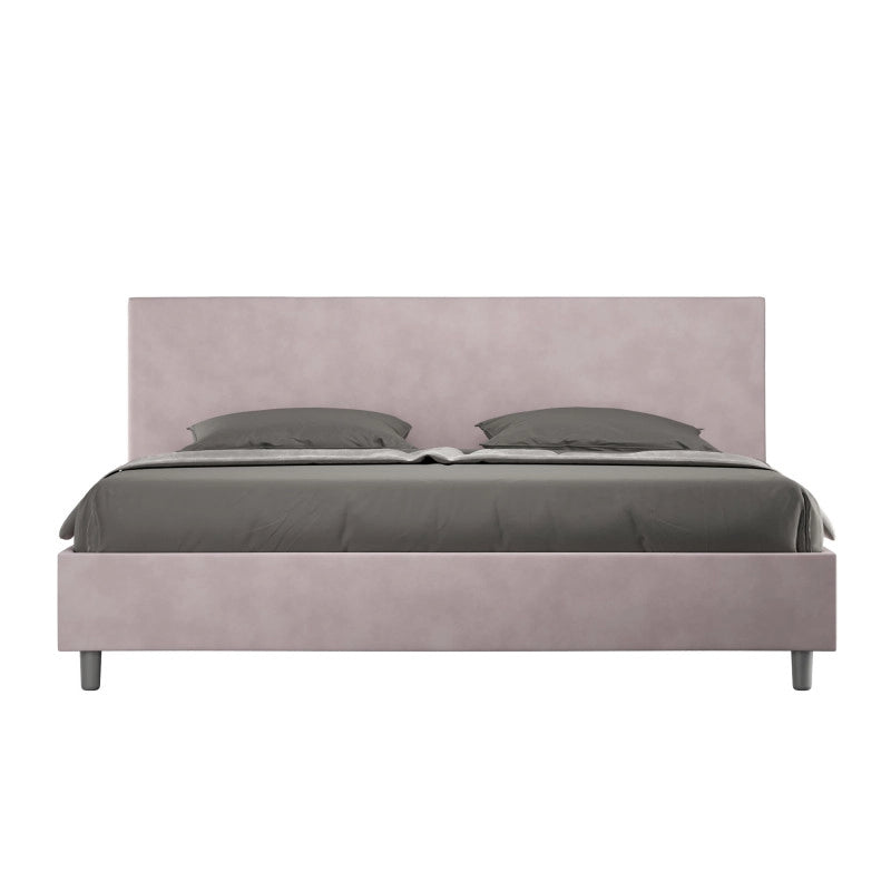 Letto imbottito Matrimoniale 190x200 cm Adele - Con rete,Glicine,Microfibra