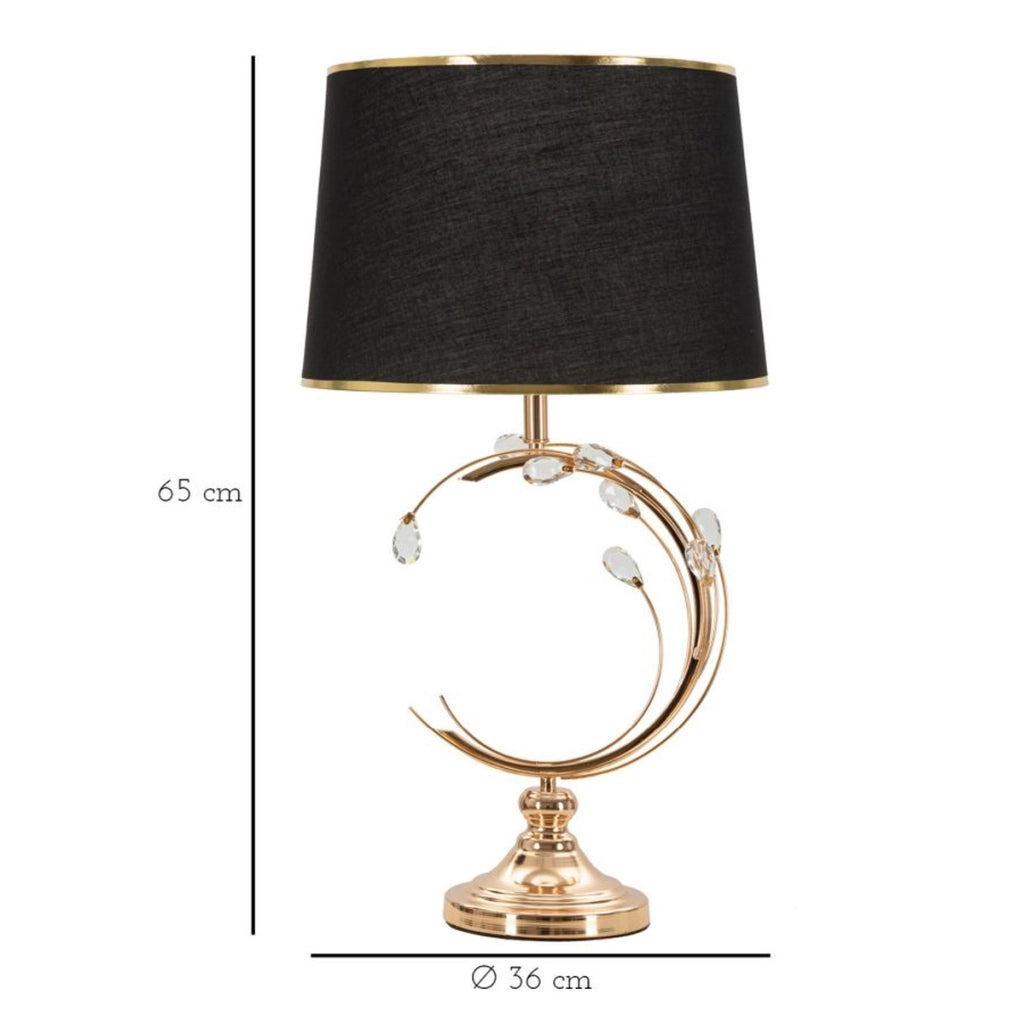 Lampada da Tavolo VKH151, Nero, Metallo, 36x36x65 cm