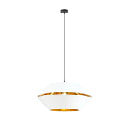 Sospensione Contemporanea 1 Luce Bellerofonte In Metallo Bianco E Oro