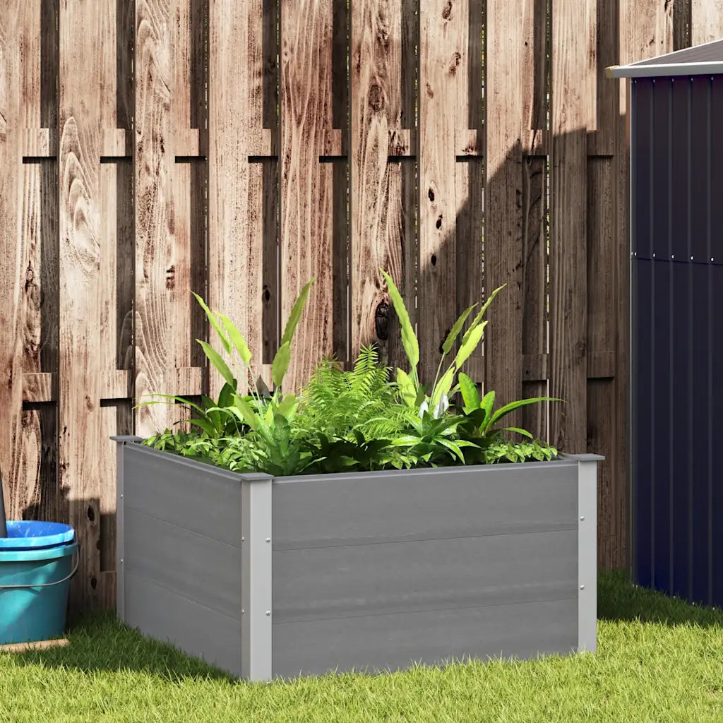 Fioriere | Cassetta per fiori | Letto Rialzato da Giardino in WPC 100x100x54 cm Grigio