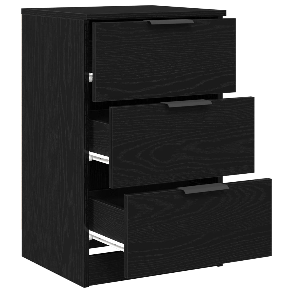 Comodino in Rovere Nero  - 40x65x65 cm