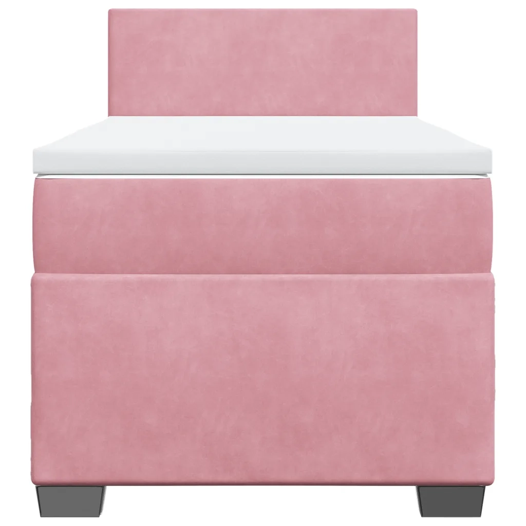 Giroletto a Molle con Materasso Rosa 80x200 cm in Velluto 3286161