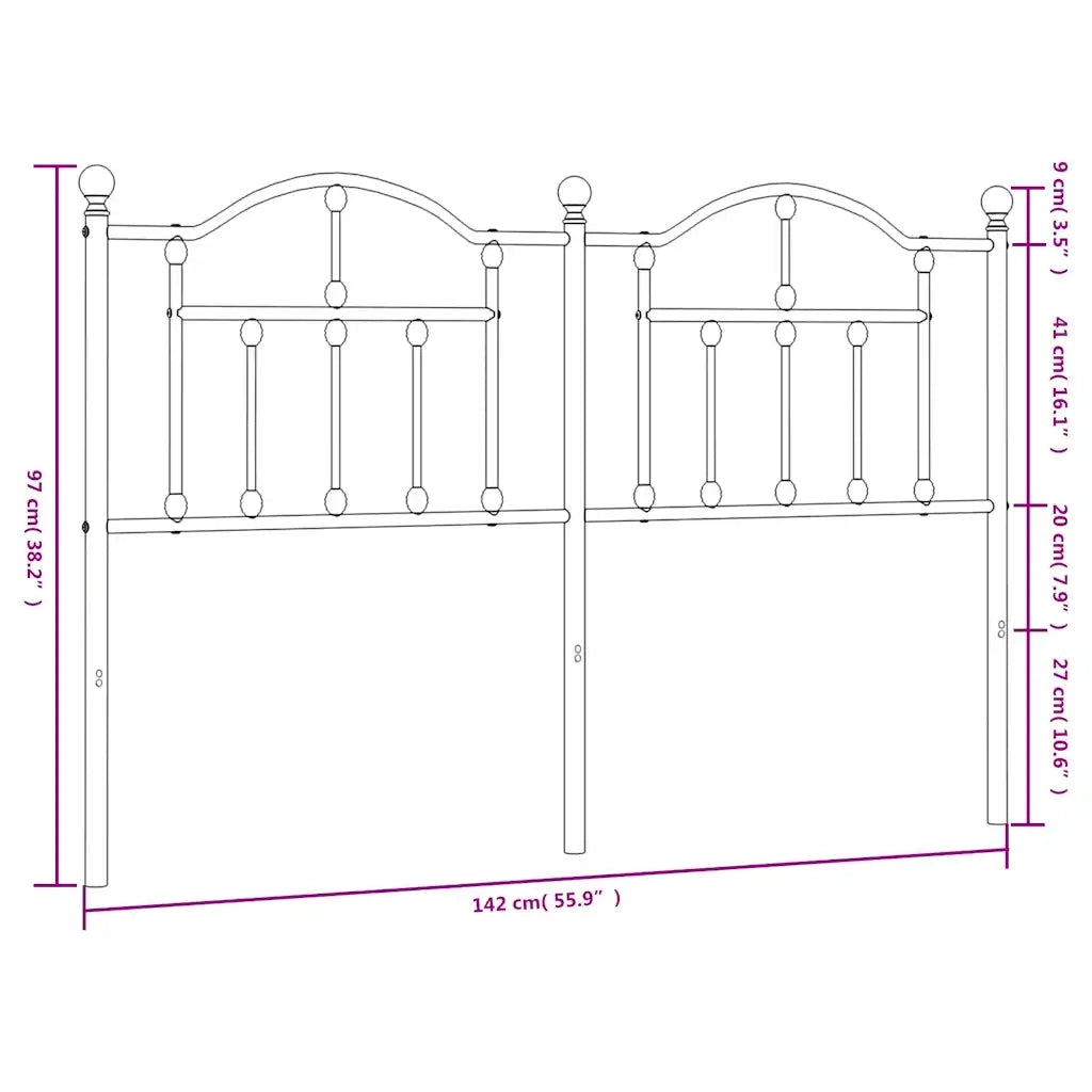 Testiera di Ricambio in Metallo Bianco 135 cm 353520