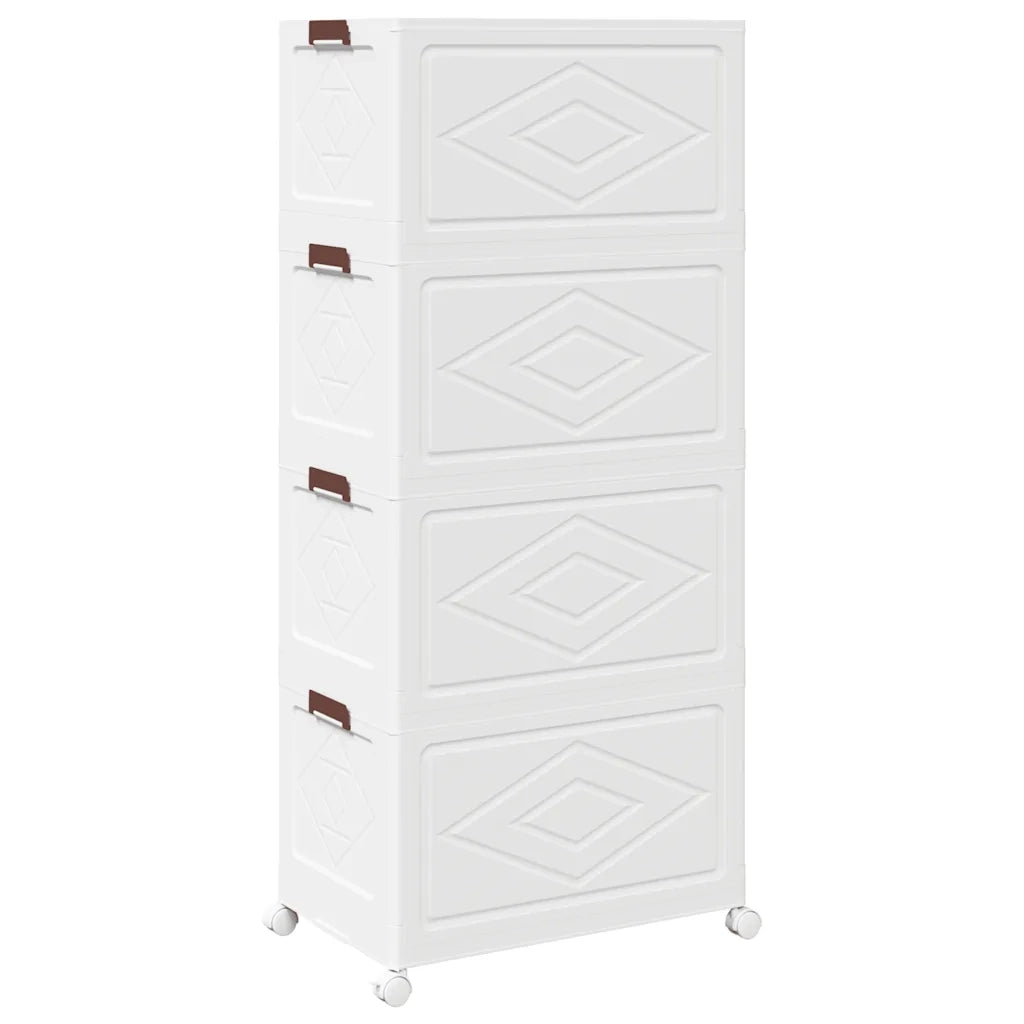 Scatola Portaoggetti con Ruote 4 Livelli 75 L 64x40x141,5 cm 4012372