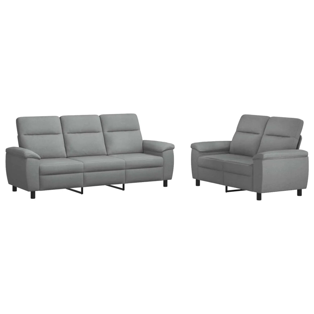 Set di divani 2 pcs Grigio Chiaro Tessuto 3430689
