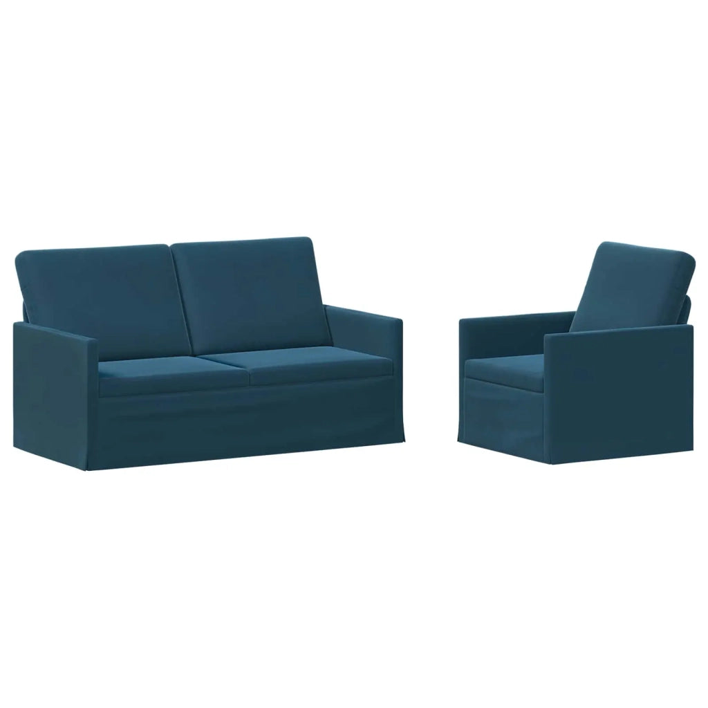 Set di divani 2 pcs Blu Velluto (V) 3433212