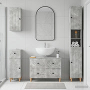 Set di Mobili da Bagno da 4 Pezzi ALKMAAR Grigio Cemento 3417912