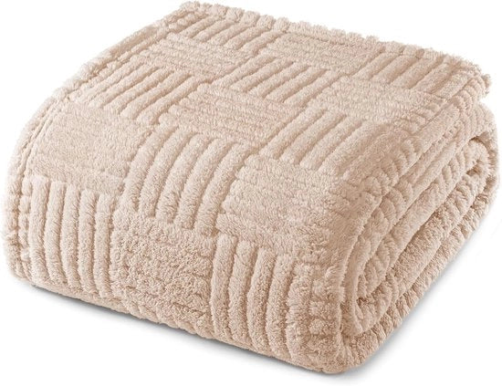Felpa morbida - calda e decorativa - 1 pezzo - camel - 220 x 240 cm