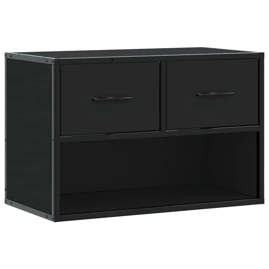 Mobile TV multimediale mensola TV credenza mobile TV sala da pranzo soggiorno camera da letto 60 x 31 x 39,5 cm legno ingegnerizzato e metallo nero 02_0026132