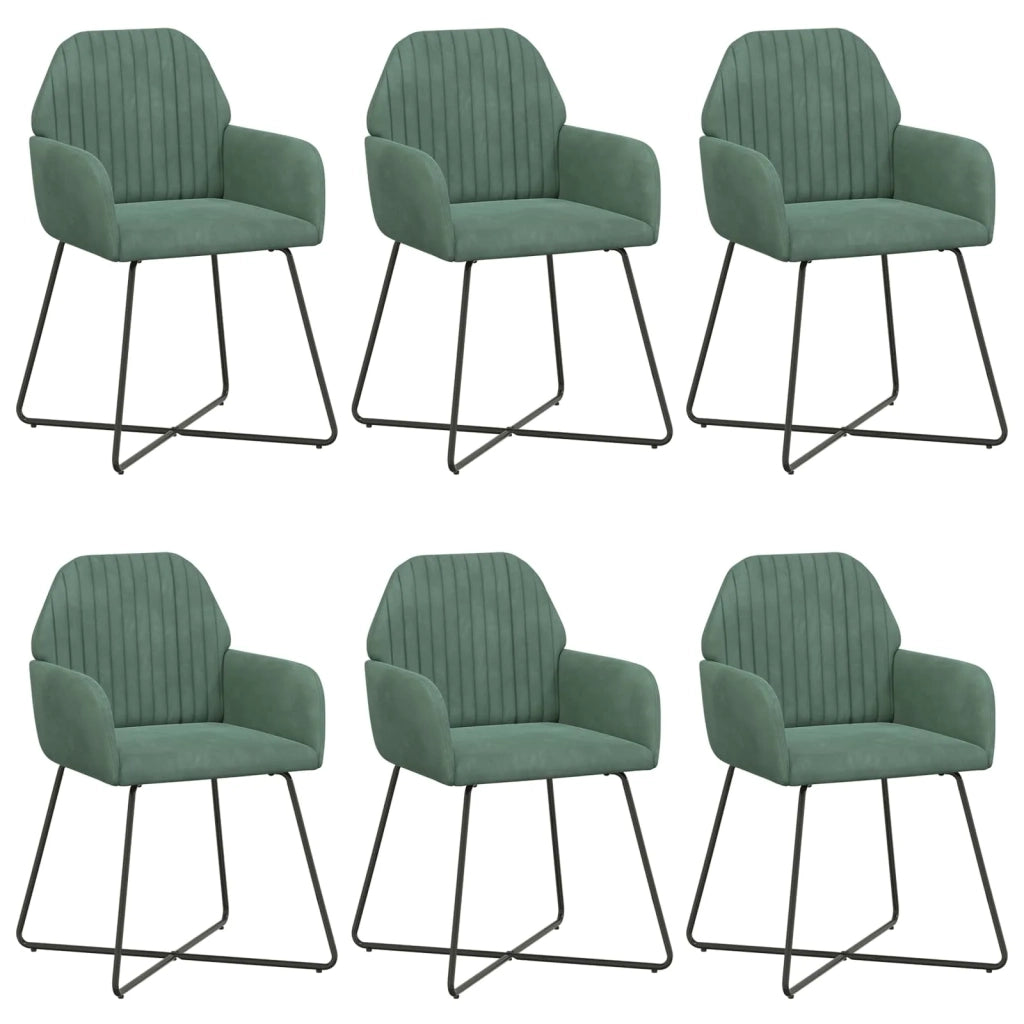 Sedie da pranzo 6 pcs Velluto (V) Verde Mare 55 x 50 x 84 cm 3428392