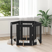 Cancello per cani con supporti 6 pcs Rovere Nero 60 x 80 cm 892103