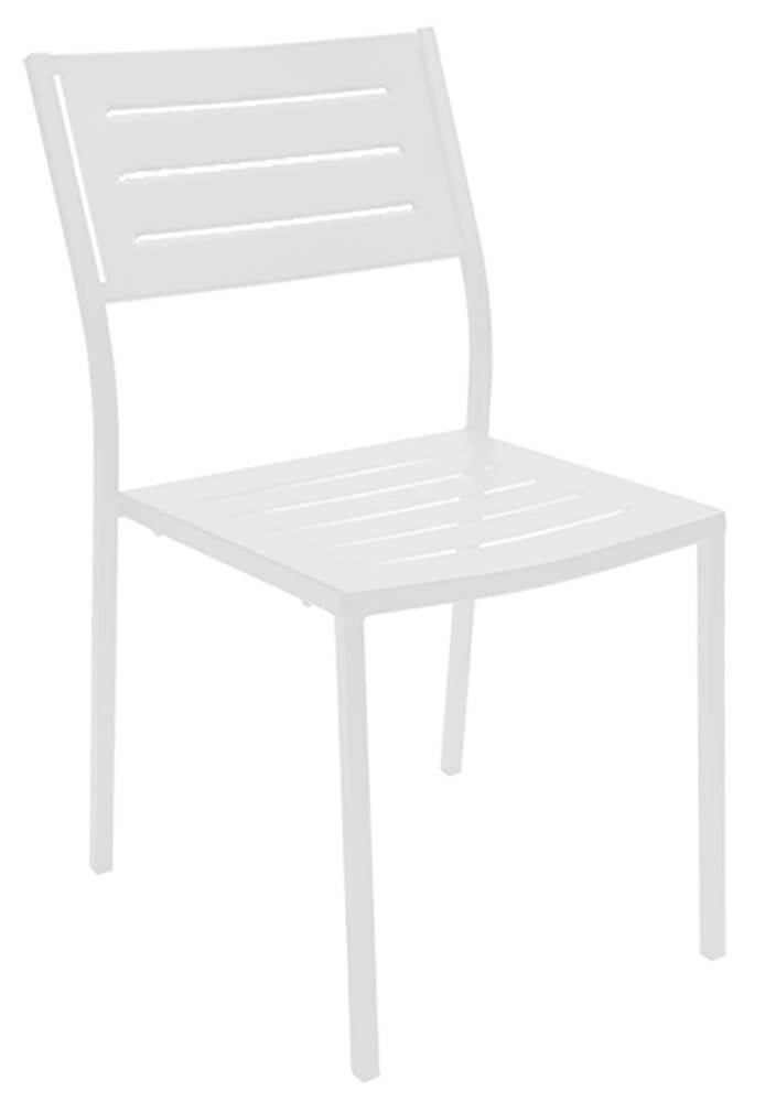 Set 2 Sedie da Giardino 46x58x84 cm in Acciaio RD Italia Dorio Bianche