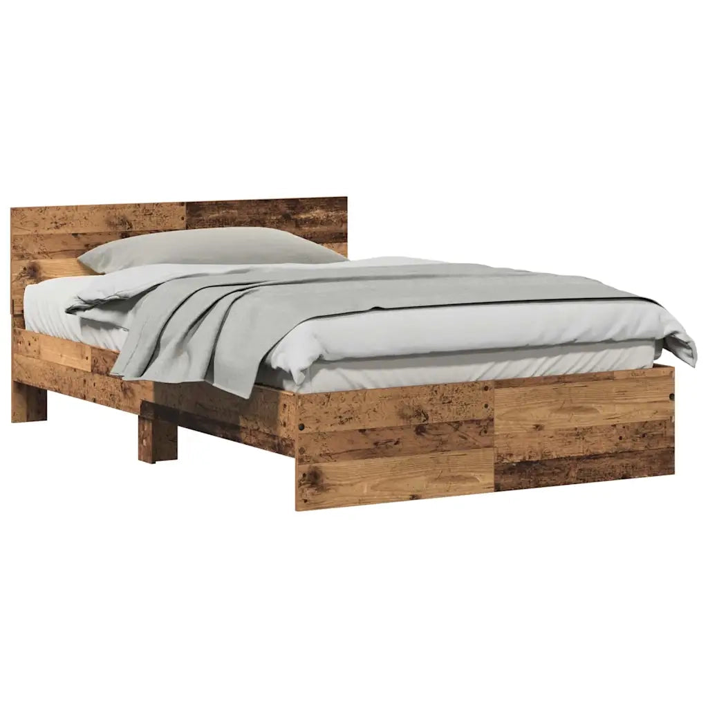 vidaXL Struttura letto con testata Legno vecchio 120 x 190 cm