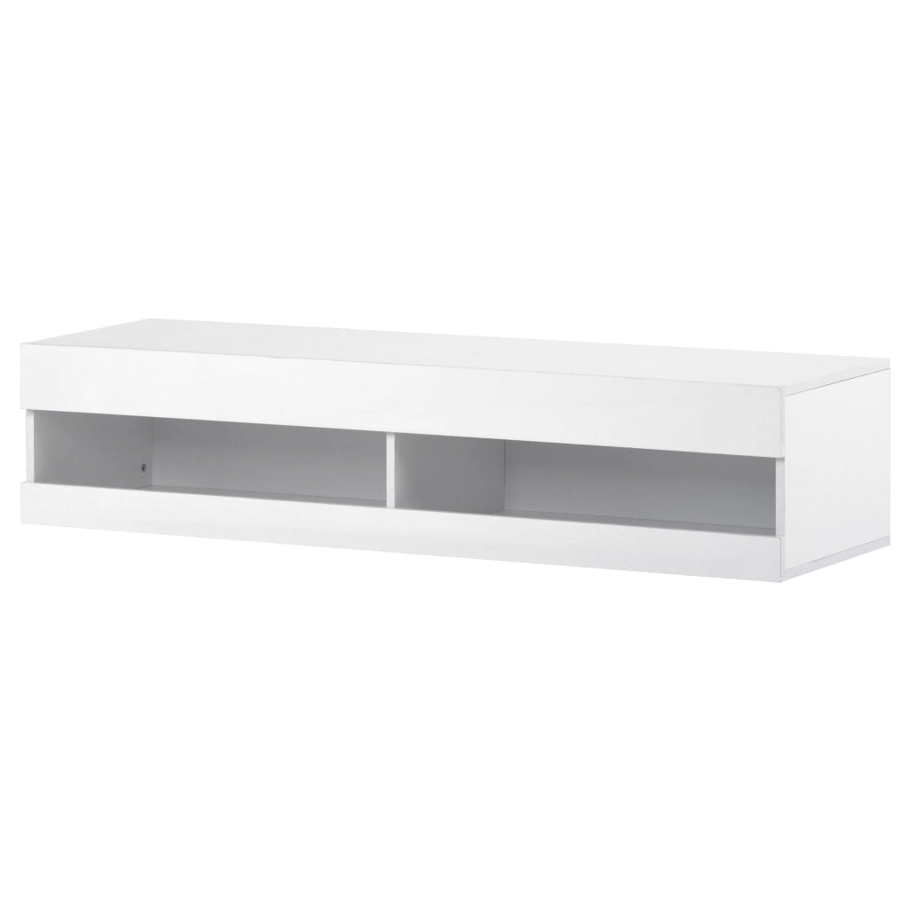 MOBILE TV sospeso con LED MDF bianco controllo via app e telecomando