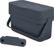 Contenitore per Rifiuti Cucina Sottile con Ventilazione Facile da Riempire - Opzione di Montaggio Porta - 4 Litri - Grafite