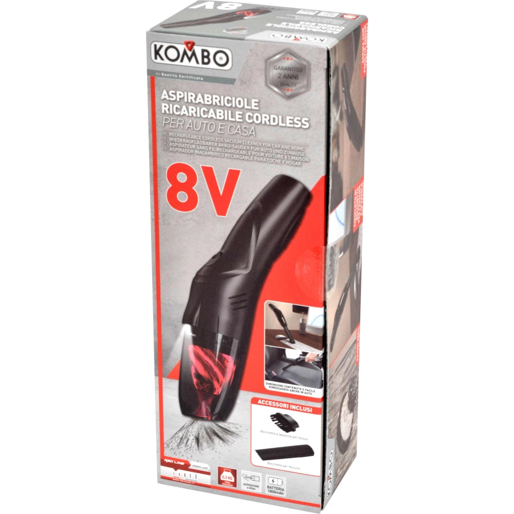 Aspirabriciole per casa e auto cordless 8v