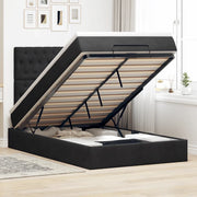Struttura Letto Pouf con Materassi Nero 120x200 cm Velluto 3313537