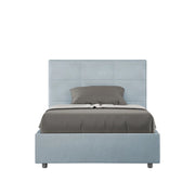 BS COM Letto una piazza e mezza contenitore imbottito 120x190 microfibra azzurro