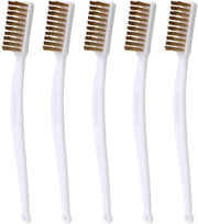 Set di spazzole per pulizia 17,3 cm - 5 pezzi - Spazzole rinforzate - Duraturo - Materiale in rame - Manico miniaturizzato - Spazzola per pulizia