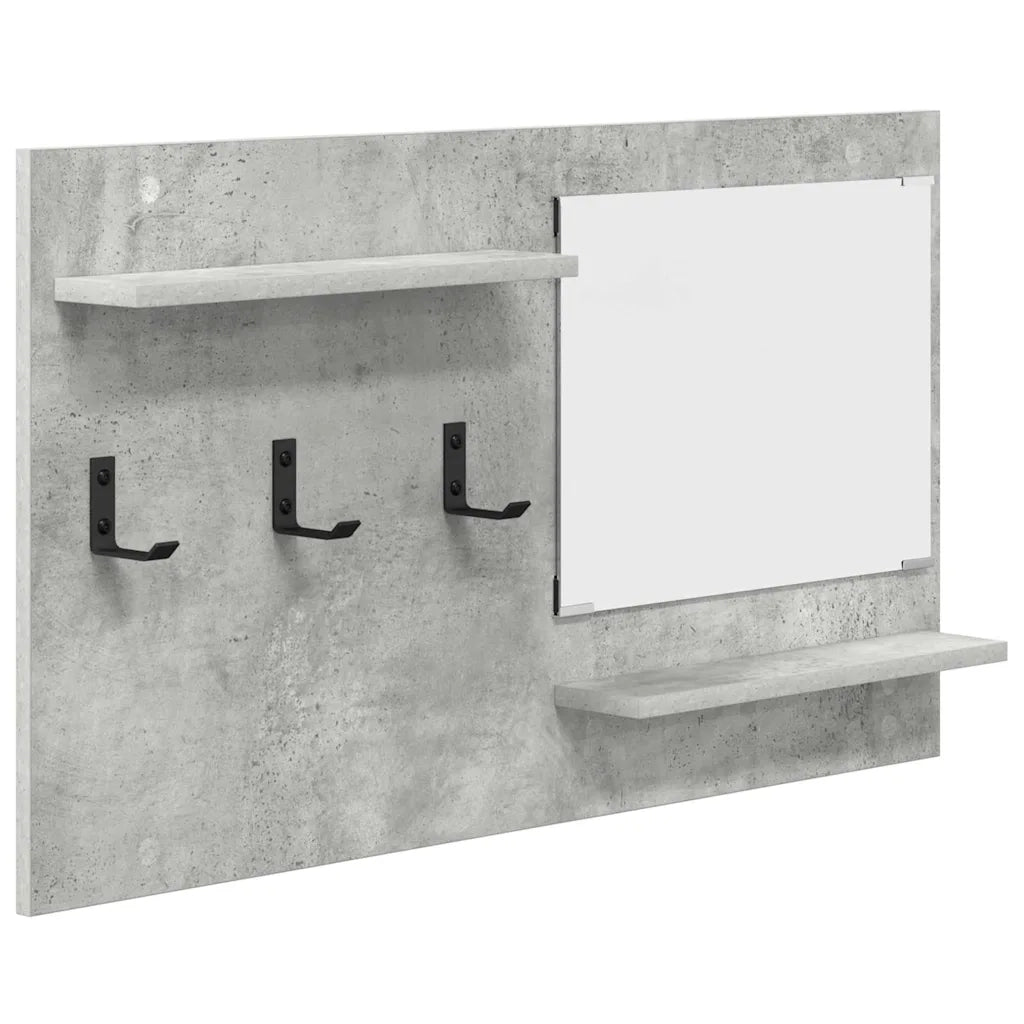 Appendiabiti a muro con specchio Grigio cemento 90 x 10 x 50 cm CFW4933187