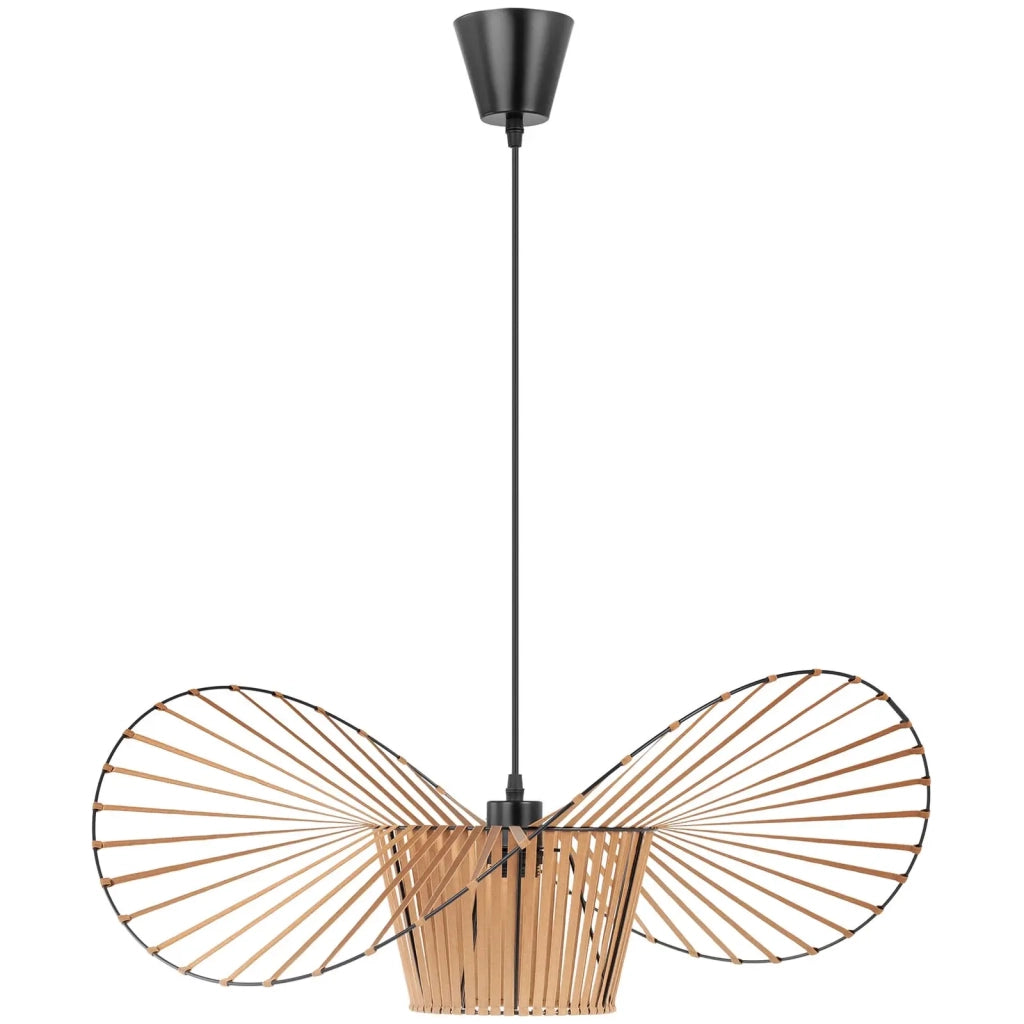 Lampada da soffitto 1 lampadina fino a 40 watt paralume grande fibra di vetro PU tessuto beige e nero 14_0009518