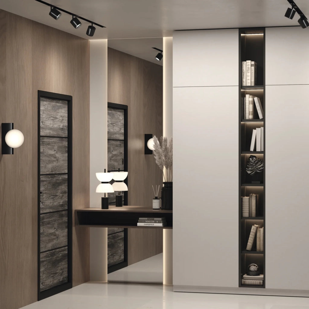 Maytoni Lampada da tavolo moderna Kyoto 1 luce LED integrato nero metallo vetro