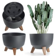 Vaso da fiori KADAX 24 cm con coperchio e piedini interni, colore antracite