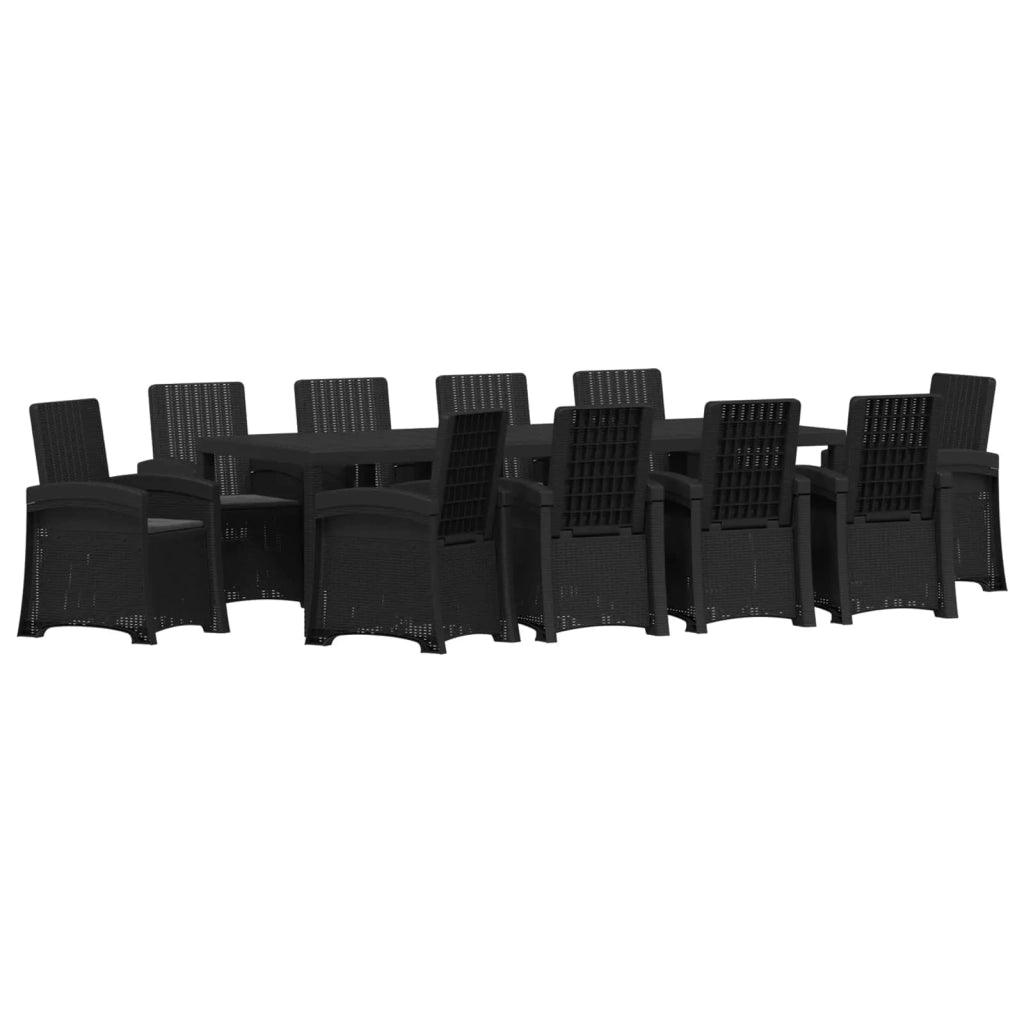 Set da Pranzo per Giardino 11 pz Antracite PP 3430168