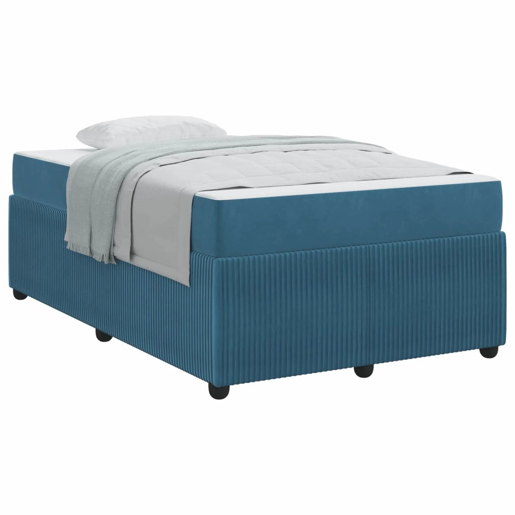 Struttura del letto con materasso Blu 120 x 190 cm Tessuto