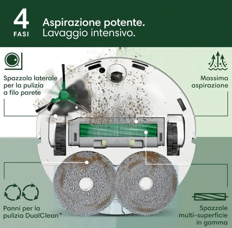 iRobot Roomba plus 405Combo+Stazione AutoWash, Robot Aspirapolvere Lavapavimenti