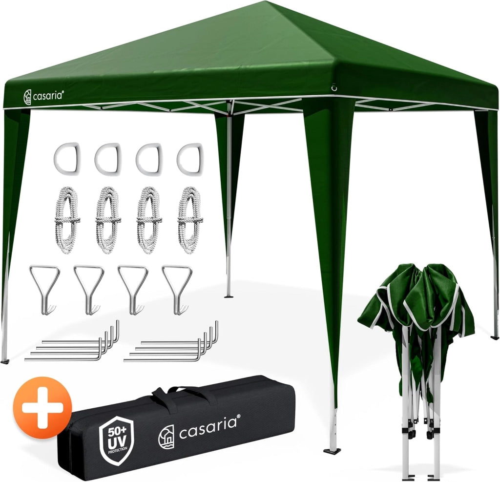 ® Gazebo da Giardino Capri 3x3m Pop-Up Protezione 50+ Impermiabile Tenda a Fisarmonica Verde