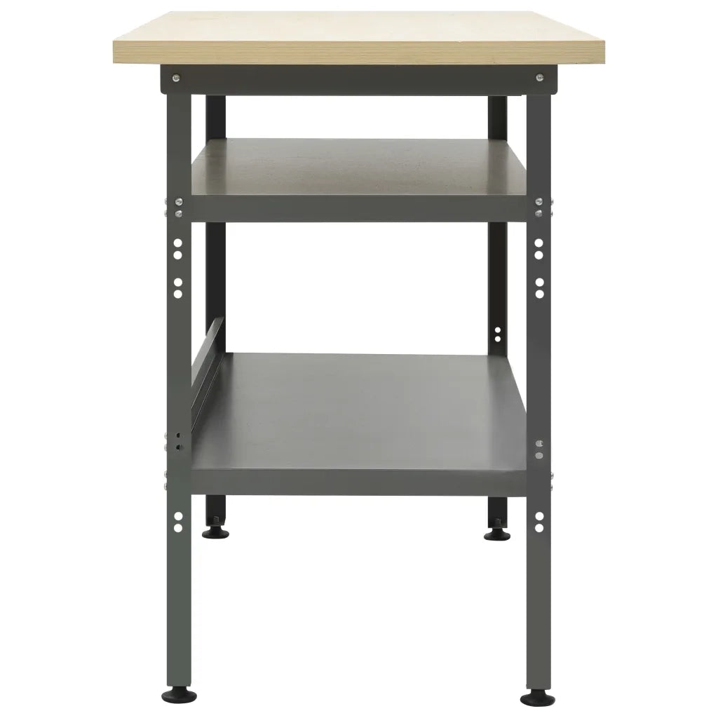 Banco da Lavoro Grigio 120x60x85 cm in Acciaio cod mxl 20269