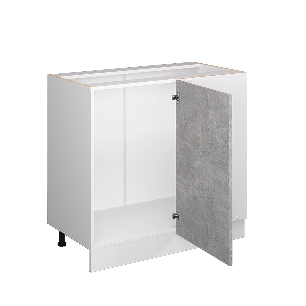 Mobile ad angolo cucina R-Line Calcestruzzo/Bianco 86 cm senza piano di lavoro Vicco