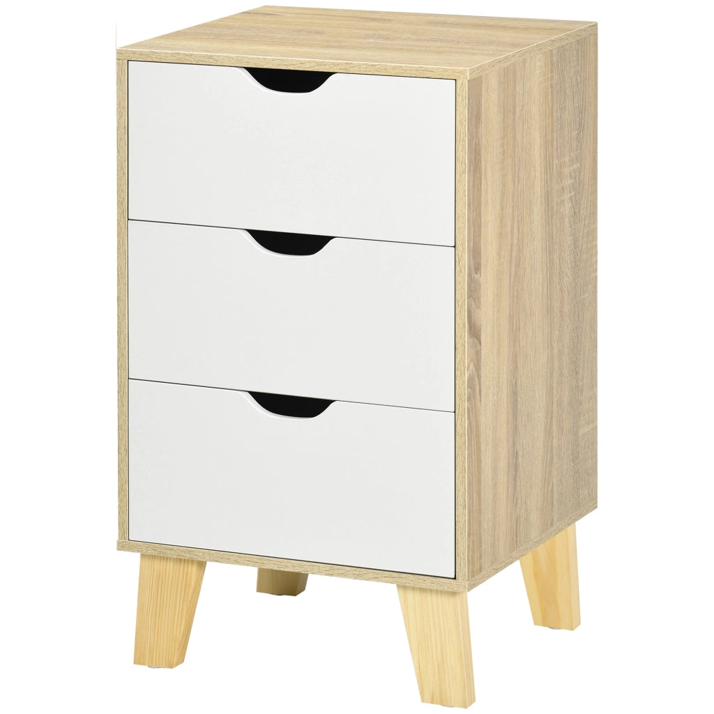 Cassettiera Moderna con 3 Cassetti ¨C zephmum ¨C 40x35x68,5 cm Legno Naturale