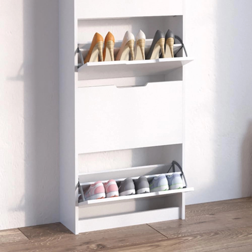 Scarpiera da ingresso Luca, Bianco, 22 x 169 cm 5 scomparti