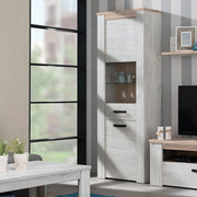 Mobile Espositore Sulbiate, Vetrina 4 Ripiani, 68.5x36.5x195h cm Bianco Larice
