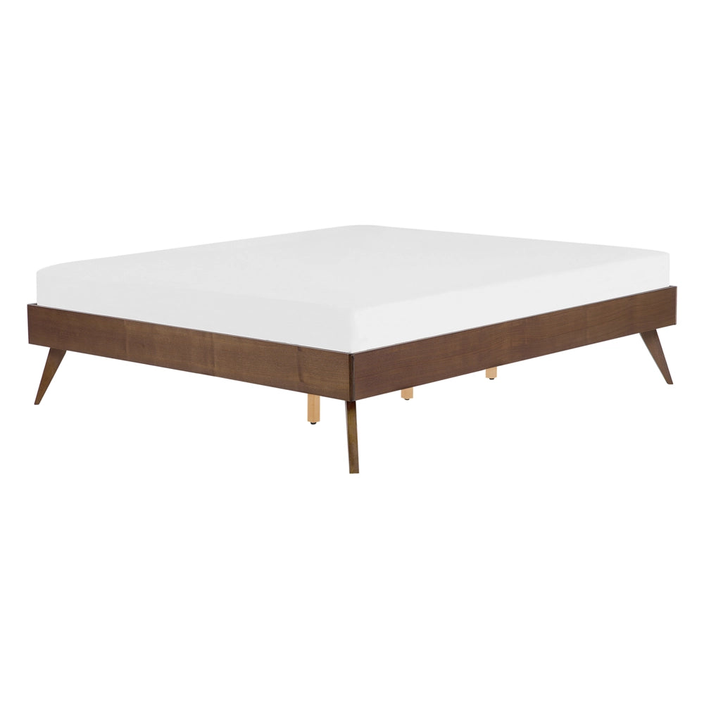 Letto 140 x 200 cm in frassino scuro 160 x 200 cm con rete a doghe
