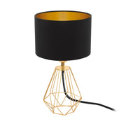 Lampada Da Tavolo Carlton 2 Acciaio Ottone 1 Luce E14