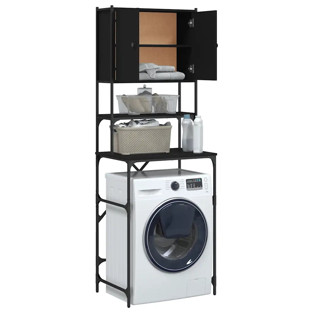 Mobile per Lavatrice Nero 68x48,5x194 cm CFW5458095