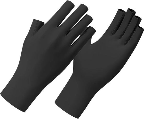 2 paia di guanti protettivi UV per donne, guanti per manicure, guanti estivi senza dita per donne, guanti per auto con crema solare, guanti con touchscreen e dita semicurve, neri
