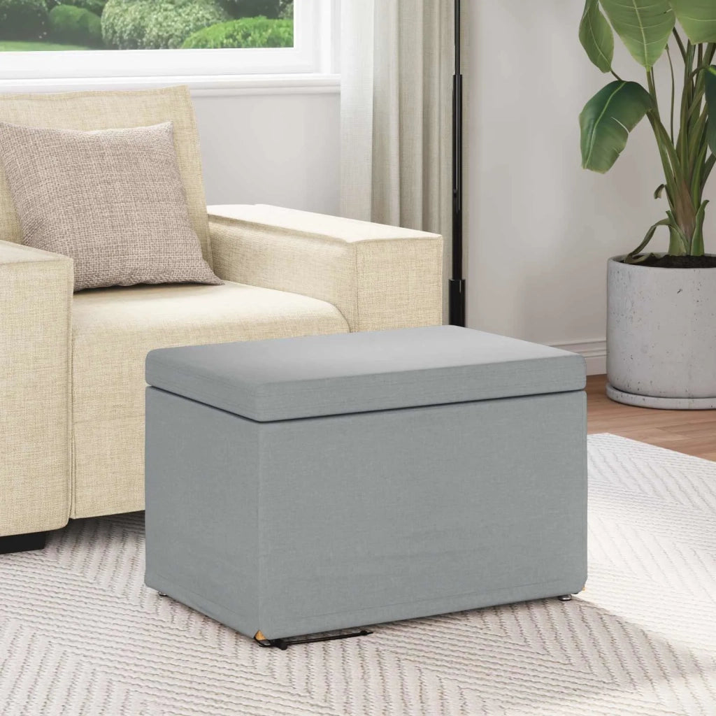 Pouf Grigio chiaro Tessuto e Legno Ingegnerizzato 876758