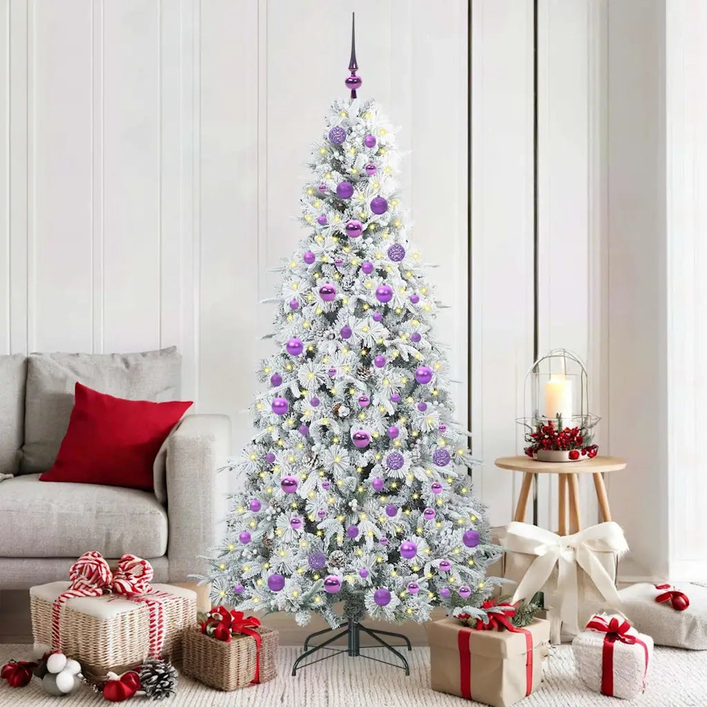 Albero di Natale | Decorazioni natalizie Artificiale con Rami Pieghevoli Bianco 180 cm