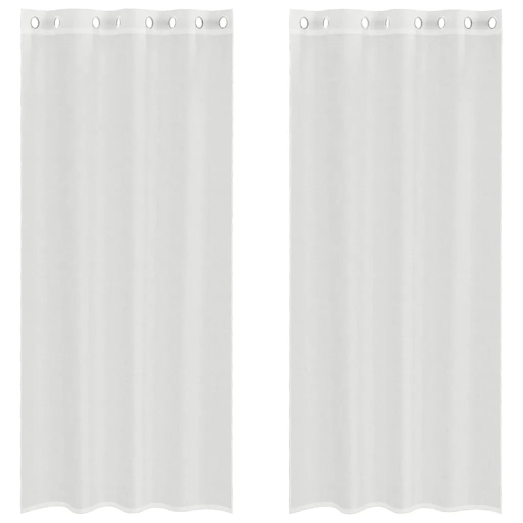 Tende in Voile con Occhielli 2 pz Bianco