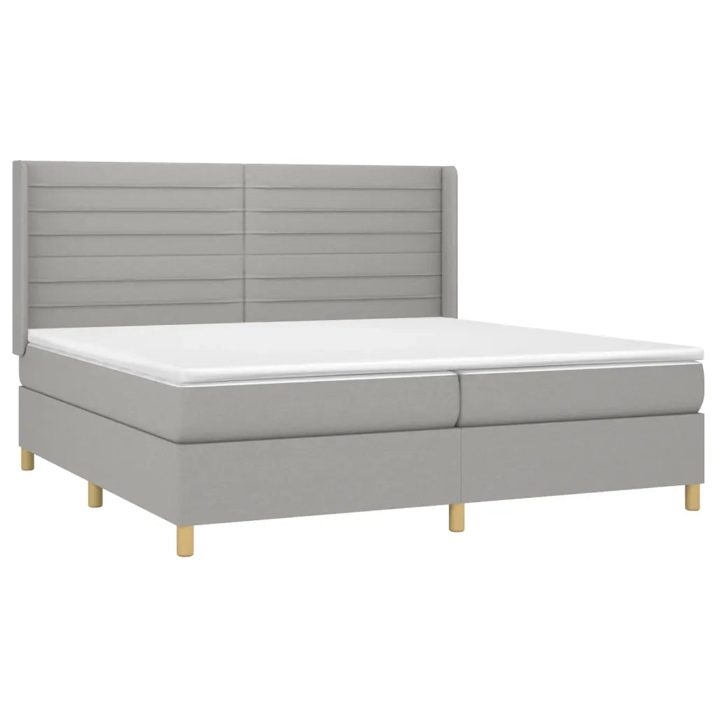 Letto a Molle Materasso e LED Grigio Chiaro 200x200 cm Tessuto 3138981