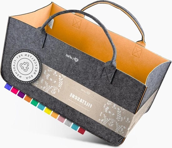 Contenitore per legna - Tas in legno per legna da ardere - 100% plastica riciclata - Tas per spesa in legno - Tas per legna da ardere - Tas in legno - Arancione