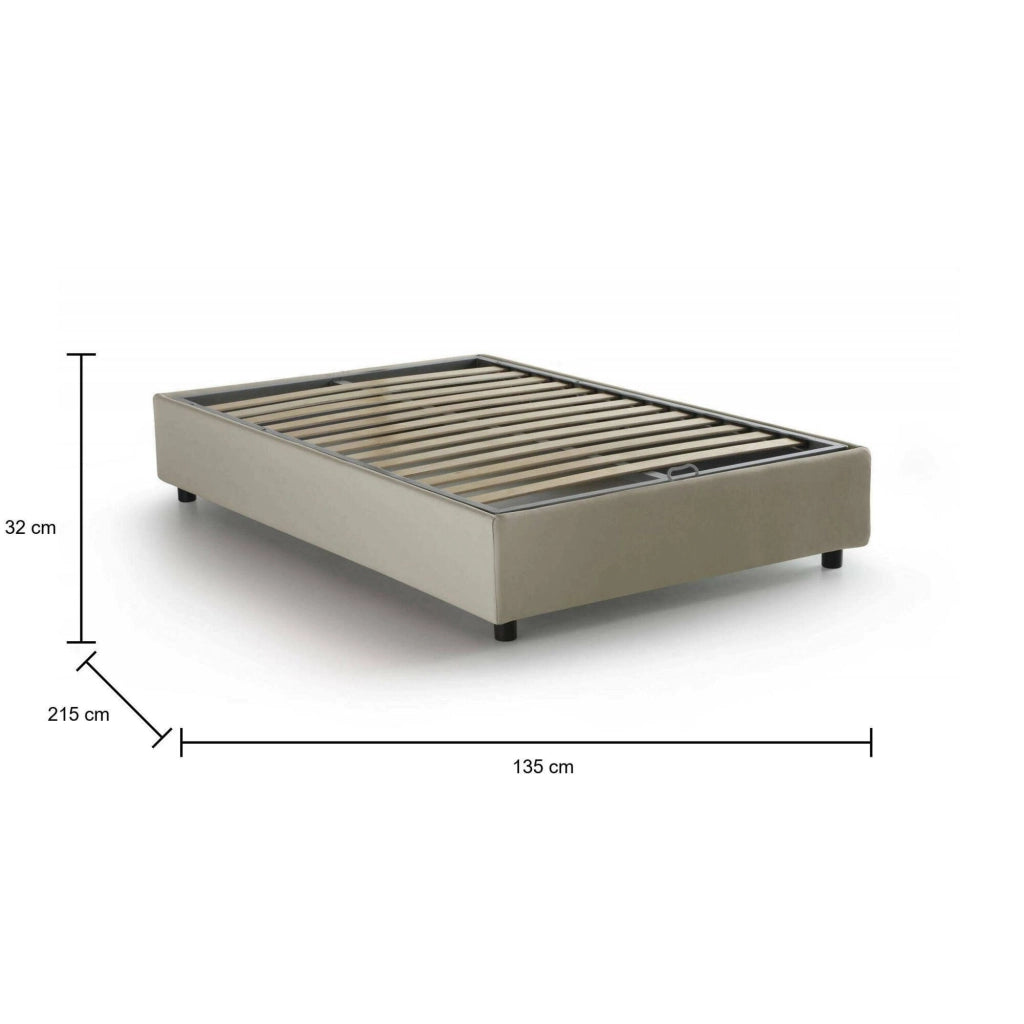 Andla, Letto Piazza e Mezza Sfoderabile Made in Italy, Beige