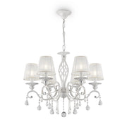 Lampadario classico Grace bianco con cristalli 6xE14 Maytoni