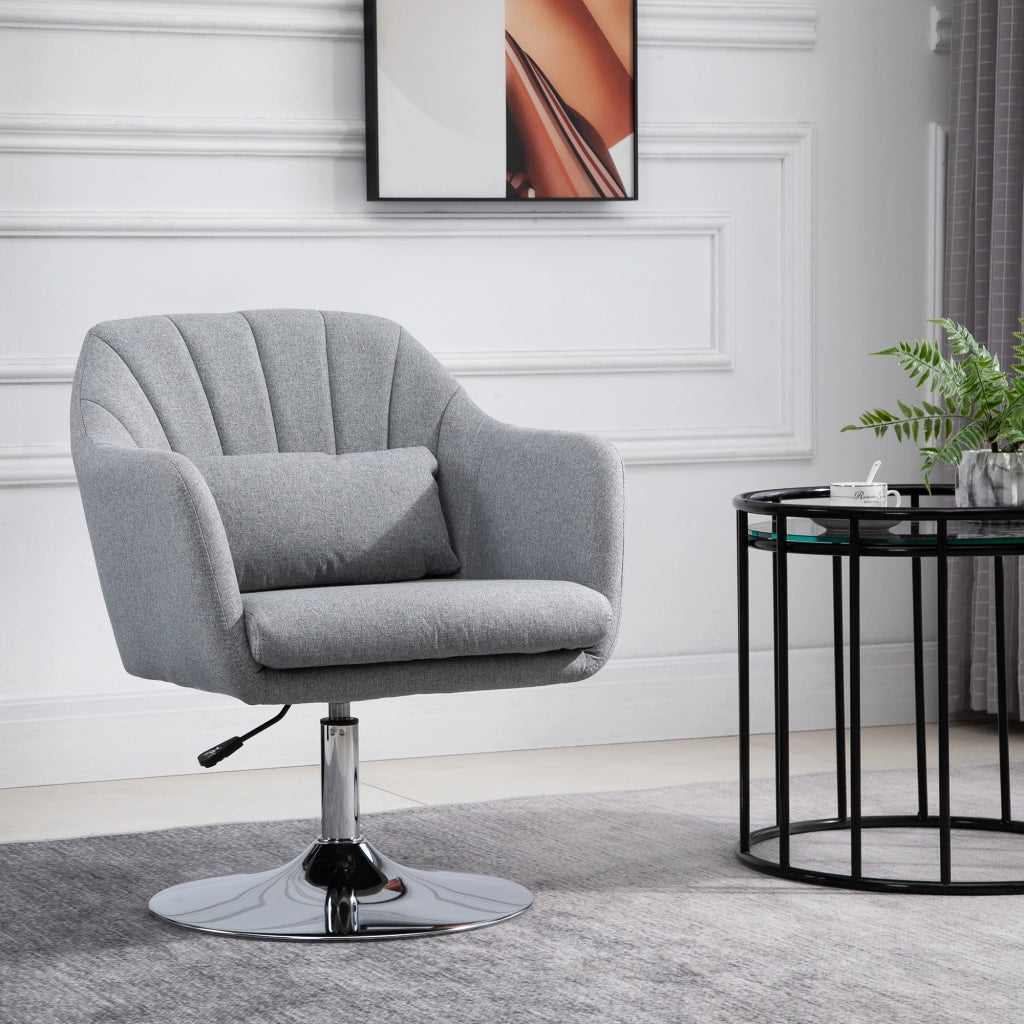 Poltrona relax massaggiante girevole con poggiapiedi ¨C Zephmum ¨C Grigio scuro metallo