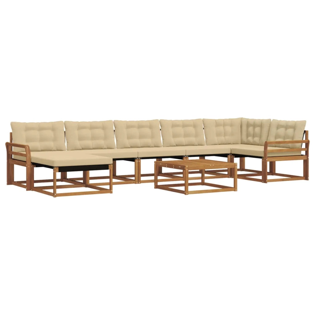 Set di divani da esterno con cuscino 22 pcs Naturale e Beige 3369700